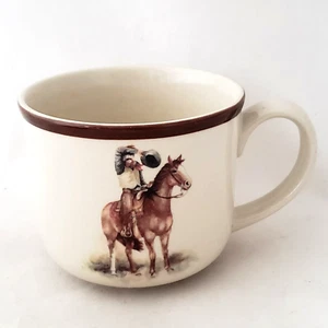 Vintage Montana Lifestyles Cowboy Reflections Mug Stoneware Western Cowboy Horse - Picture 1 of 9