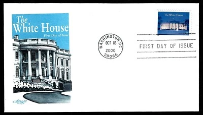 USA, SCOTT # 3445, ARTMASTER FDC COVER OF THE WHITE HOUSE BUILDING YEAR 2000 - Image 1 of 2