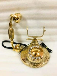 Nautical Brass Vintage Rotary Phone Old Fashioned Telephone French Victorian - Picture 1 of 5