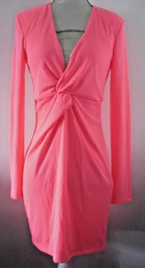 Zara Dress Tie Knot Front Mini Summer Size S Striking Pink Occasion BNWT Sleeve - Picture 1 of 10