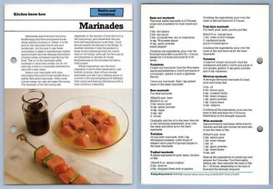 Marinades - Know-How - Working Woman's 1980s Recipe Card - Picture 1 of 1