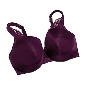 Sujetador Cacique, morado con ribete de encaje, acolchado con soporte con aros, talla 38F - Imagen 1 de 3