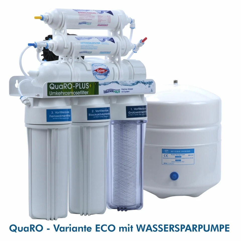 Wasserhaus QUARO PLUS ECO Umkehrosmoseanlage 6-stufig Permeatpumpe Wasserfilter - Bild 1 von 4