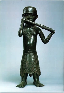 Postcard Horn Blower Bronze Africa Court of Benin 1550-1680 Metropolitan Art  - Picture 1 of 2