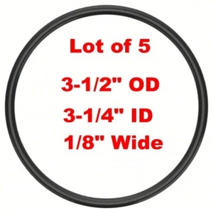 Lot of 5 SIZE 236 O-RING 3-1/4" ID x 3-1/2" OD x 1/8" thick. Buna-N Nitrile 70 - Picture 1 of 1