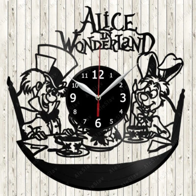 Alice in Wonderland Vinyl Record Wall Clock Decor Handmade 2177 - Image 1 of 4