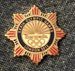 2012 Olympic NOC Pin ~ Bermuda ~ London Summer Games ~ Gold Tone - Picture 1 of 2