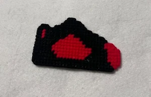 Plastic Canvas Magnet "Sneaker" Black w/Red Free Ship NEW - Picture 1 of 3
