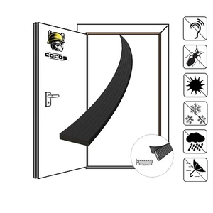 E 20mm x 4mm junta de ventana junta de puerta AUTOADHESIVA EPDM negro - Imagen 1 de 5
