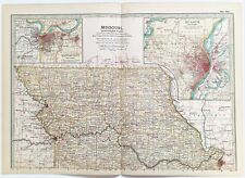 Northern Missouri - Original Antique Encyclopaedia Britannica Folding Map c 1900