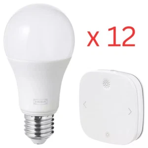 12 x IKEA E27 TRADFRI Smart Bulb Remote Kit Wireless Dimmable 1055lm PHILIPS HUE - Picture 1 of 9