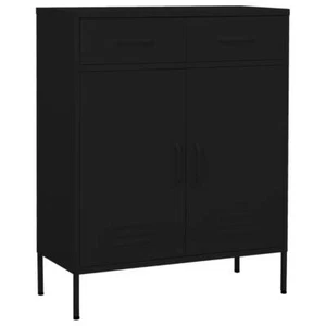 vidaXL Storage Cabinet Black 80x35x101.5 cm Steel NEW - Picture 1 of 11