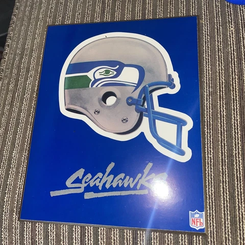 Seattle Seahawks Throwback Helmet photo plaque wall hanging display nfl vintage Cover