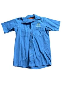 Red Kap Shorts Brewing Company Blue Button Down Size S NWOT - Picture 1 of 4