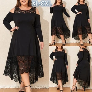 Plus Size Women Lace Floral Cold Shoulder Maxi Dress Cocktail Party Dress 18-28 - Picture 1 of 19