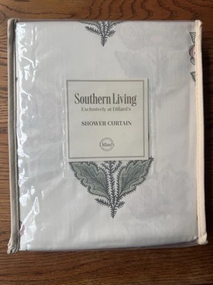 Cortina de ducha Dillards Southern Living Aubrey algodón Shabby Chic rosa femenino nueva en paquete Foto 1 de 3
