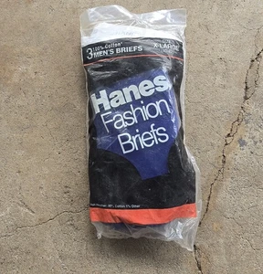 One Pack Three Pair Mens Vintage 90s Hanes Fashion Briefs Underwear XL - Picture 1 of 3