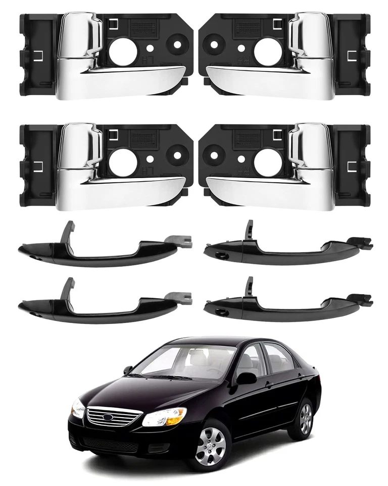 82610-2F000 Interior Exterior Door Handle Set Fit 2004-2009 Kia Spectra Spectra5 - Image 1 of 4