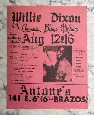 Vintage Willie Dixon & The Chicago Blues All Stars Handbill Antones Austin TX - Image 1 of 4