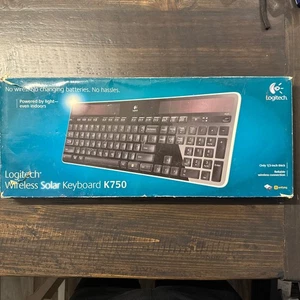 Logitech K750 920-002912 Solar Wireless Keyboard Unifying,Black. New. - Picture 1 of 8