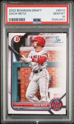 2022 BOWMAN DRAFT #BD18 ZACH NETO PSA 10 - Image 1 of 2