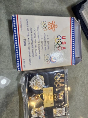 1988 OLYMPIC COMMEMORATIVE  PIN SET 6 Pins  team mascots calgary - Image 1 of 4