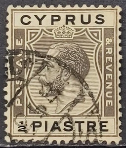 Cyprus KGV 1924-28 1/2 Piastre Wmk MSCA Used sg 104 - Picture 1 of 2