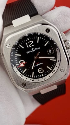 Bell & Ross BR 05 GMT Automatic Black Dial Watch #BR05 Box & Papers - Image 1 of 4