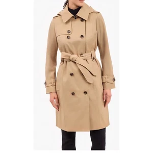 London Fog Damen Trenchcoat British Khaki Kapuze Zweireiher - Bild 1 von 7