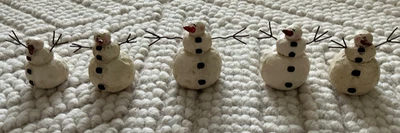 Juego de 5 figuras navideñas muñeco de nieve de resina Honey and Me 2003/2004 vintage Foto 1 de 4