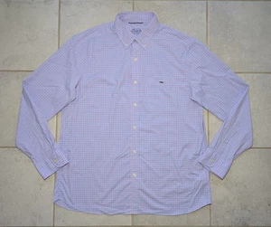 Camisa con botones Vineyard Vines grande sobre la marcha rendimiento rosa azul para hombre - Imagen 1 de 7
