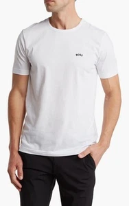 $60 Hugo Boss Hombre Algodón Calce Regular Cuello Redondo Camiseta Blanca Talla M - Imagen 1 de 2