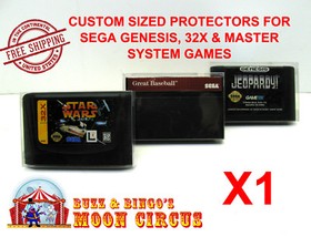 1x SEGA GENESIS - MASTER SYSTEM - 32X CARTRIDGE - CLEAR PROTECTIVE BOX SLEEVE 