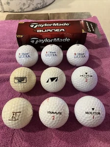 9 New/Used Golf Balls Taylor Made Michelob Ultra Spalding Keebler Molitor Vintag - Picture 1 of 24