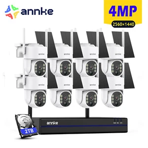 ANNKE Wireless 8CH NVR 4MP Solar Security Camera System Two Way Audio PIR Alarm - Picture 1 of 19