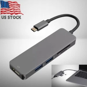 US 5 in 1 Type C Hub with SD Micro SD Card Reader HDMI USB 2.0 3.0 for MacBook - Picture 1 of 5