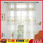 Modern Leaf Printing Perforated Tulle Curtain Bedroom Window Screen Home Decor
