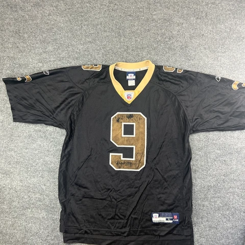 Reebok NFL New Orleans Saints Jersey Drew Brees # 9 Men's Large Black Gold Cover