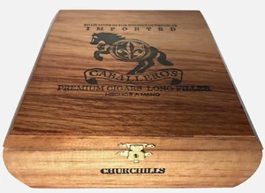 De Colección Premium Caballeros 25 Puros Pestillo de Relleno Largo Caja de Madera CHURCHILLS Vacío DR - Imagen 1 de 9