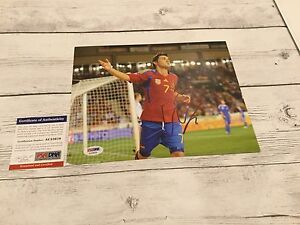 David Villa Signed Team Spain 8x10 Photo PSA/DNA COA Autographed Barcelona i
