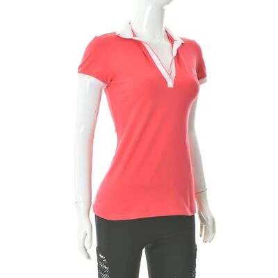 Fred Perry Women's Contrast Collar Pique Polo T-Shirt Short Sleeve Pink Size M — 第 1/4 张图片