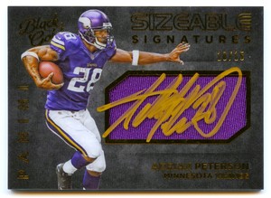 ADRIAN PETERSON 2015 BLACK & GOLD SIZEABLE SIGS GU JERSEY AUTO AUTOGRAPH /15