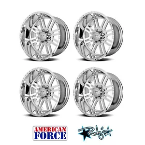 (4) 24x12 American Force Polished SS8 Rebel Wheels For Chevy GMC Ford Dodge - Picture 1 of 1
