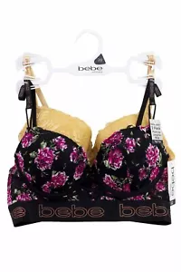2er-Pack cremefarbenschwarz Baby sexy Tauch Push Up Draht Spitze BH gepolstert Baby Logo 2887 - Bild 1 von 3