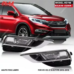 For Honda CR-V 15-16 Halogen Fog Light Bumper Frame Cover Daytime Running Light - Picture 1 of 9