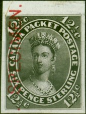 Canada 1859 12d Black Proof Specimen SG16 Fine & Fresh Unused