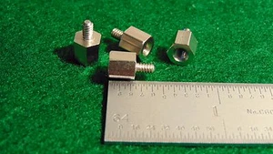 (8) Concord Nickel Plated Brass Threaded Stand-Off 1/4" Hex 1/4"L 4x40 NOS - Picture 1 of 1