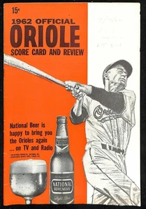 Kansas City A's 1962 @ Baltimore Orioles Program 7/29 ex 78349b4 - Imagen 1 de 2