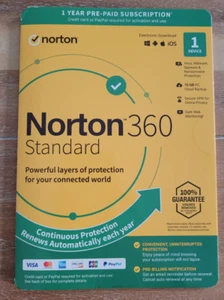 NORTON 360 STANDARD 2025, 1 Device (PC Mac Android iOS) 1 Year Ships Fast ! - Picture 1 of 3