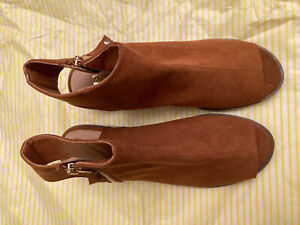Primark Camel Real Suede Leather Ankle Boots, Size 4-BNWT
